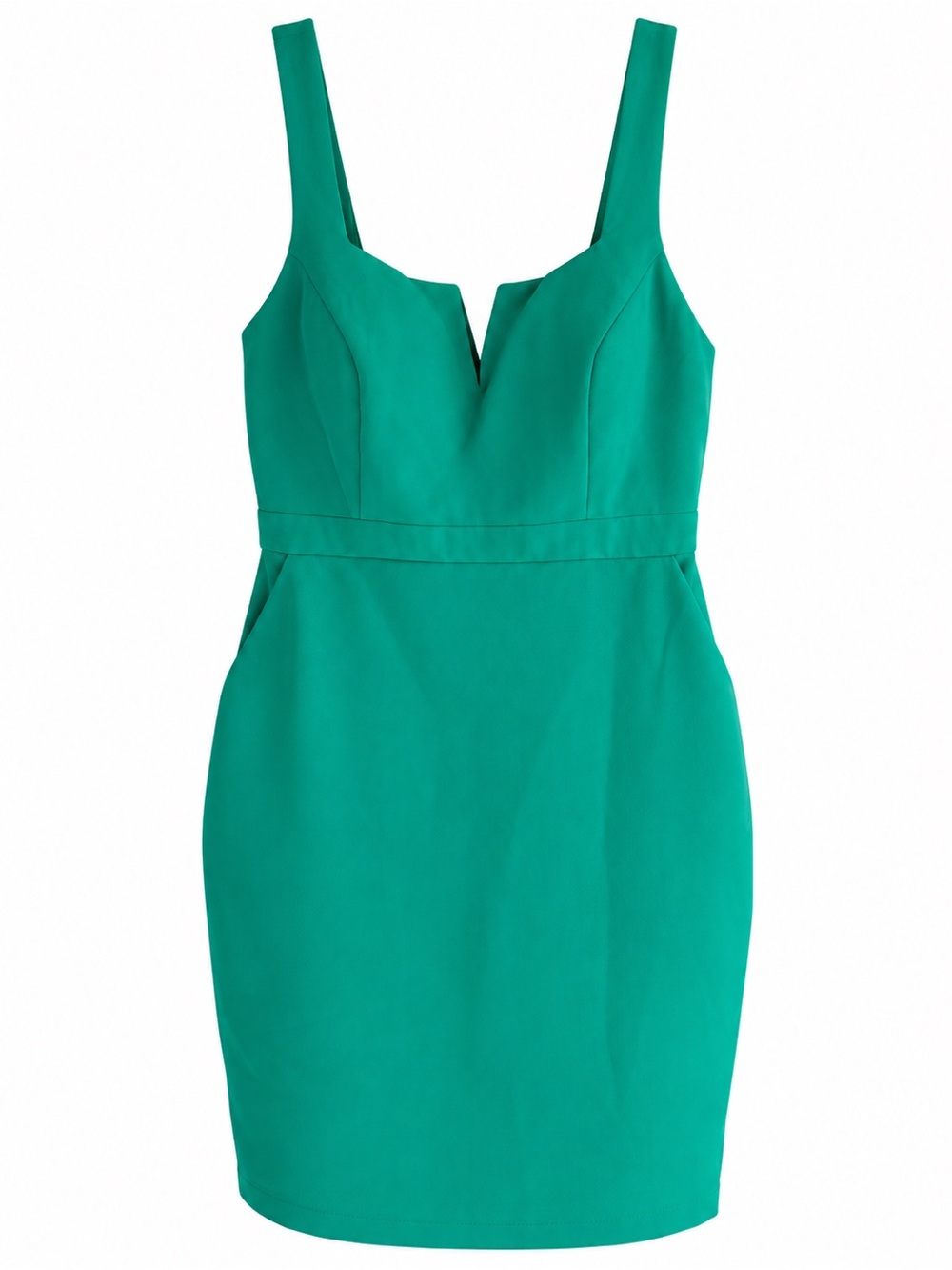 City Studio 13 Teal/emerald green Notch-Neck Mini Dress formal sleeveless fitted